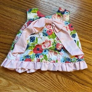 Ruffle Butts floral wrap top size 3-6 months